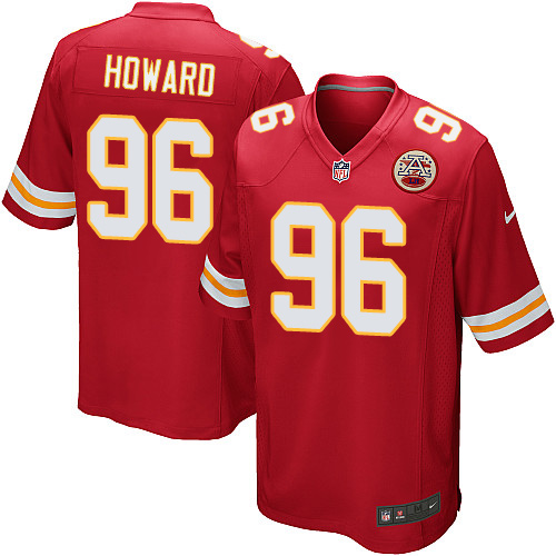 Men's Game Jaye Howard Nike Jersey Red Home - #96 NFL Kansas City Chiefs